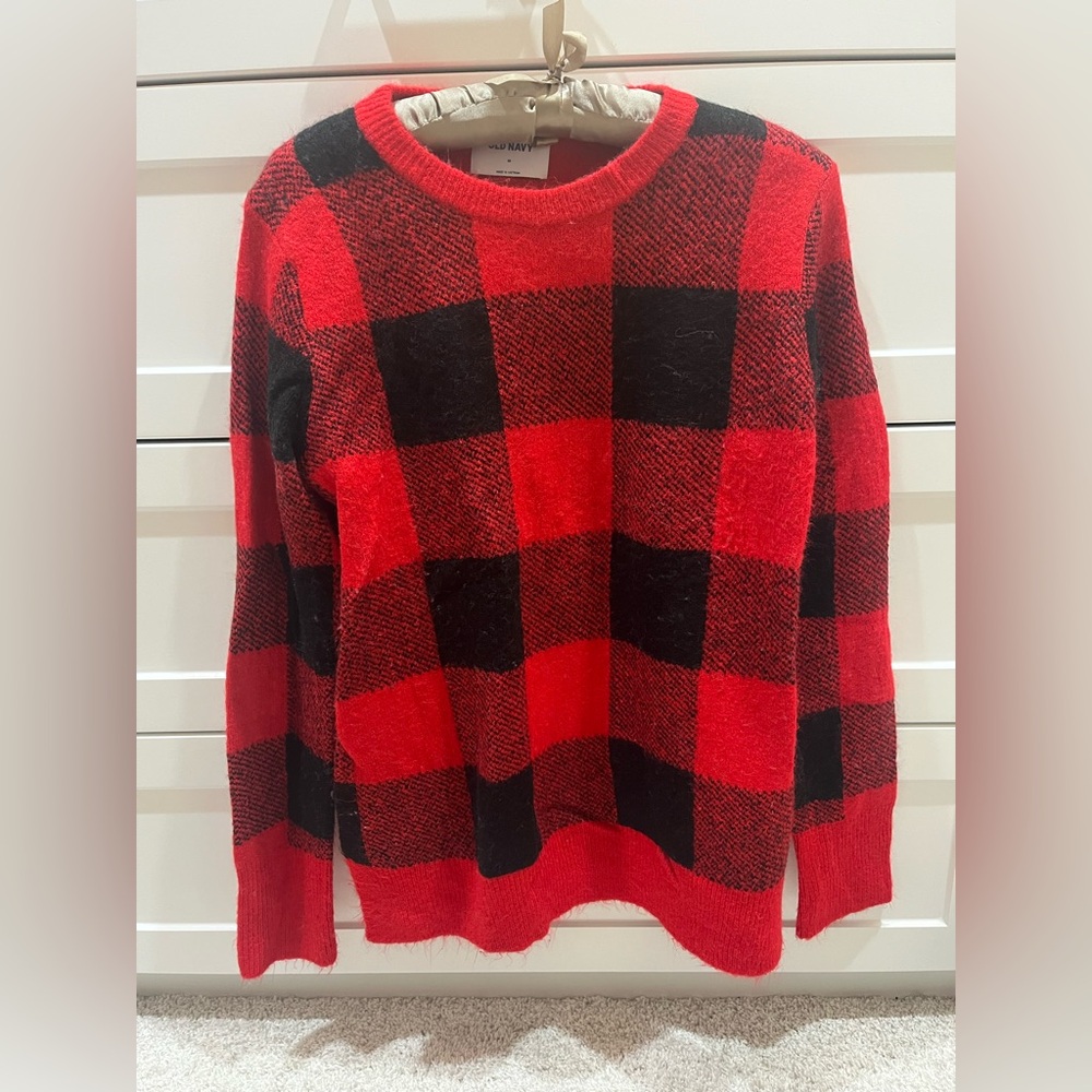 Old Navy Plaid Christmas Sweater, medium